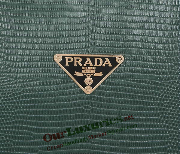 2014 Prada Lizard Leather Clutch 86032 darkgreen for sale - Click Image to Close